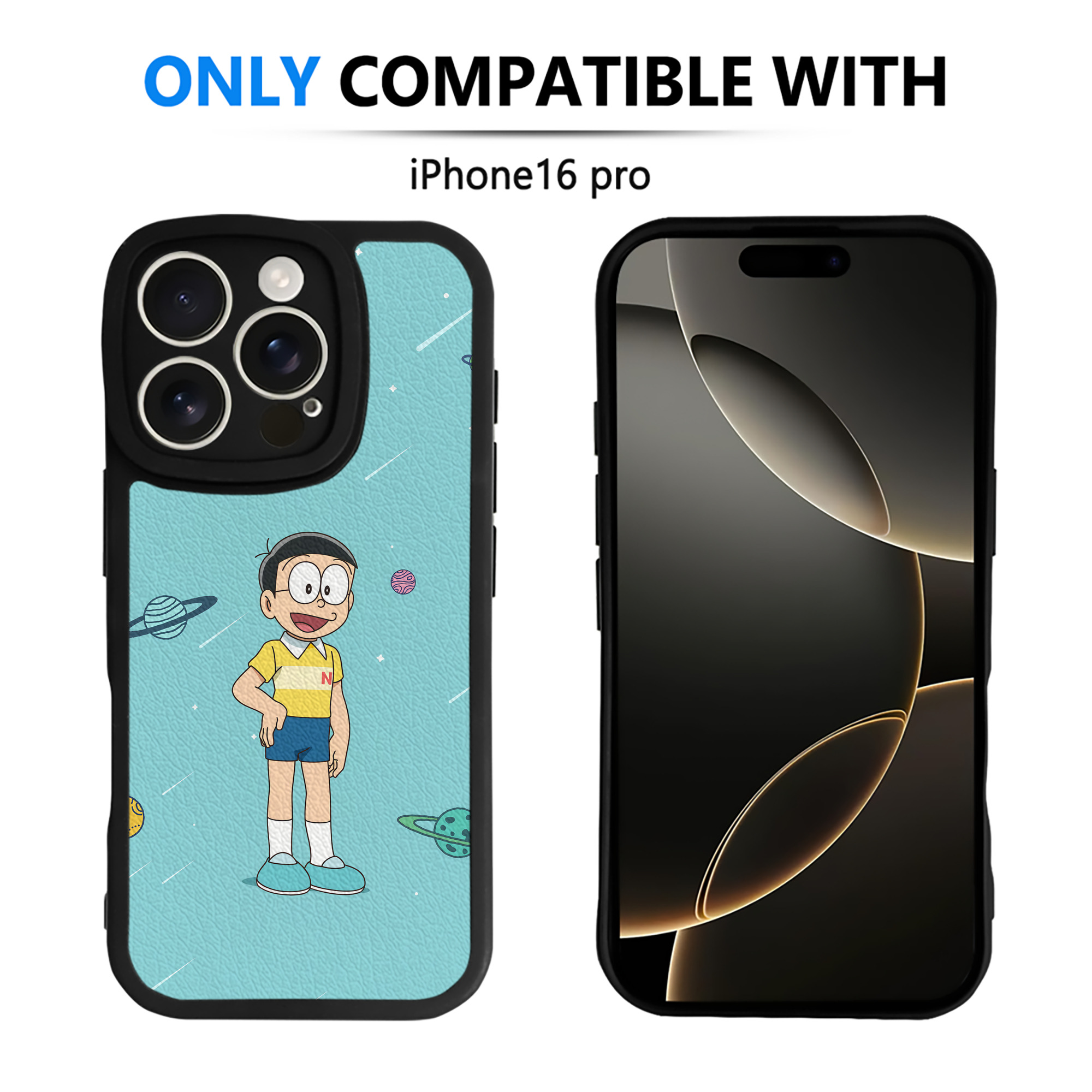 （画像用） ドラえもん Doraemon 【iPhone 16シリーズ対応】シリコンスマホケース（レザー調） 材質：シリコン